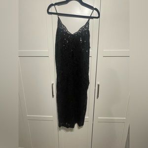 Black Sequin MIDI Dress